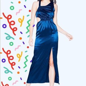 Blue Satin Cocktail/Formal Dress